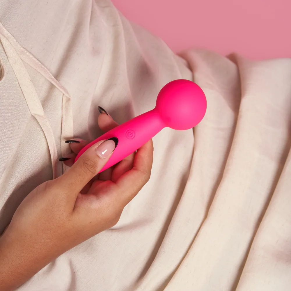 Lolly mini wand vibrator with travel pouch